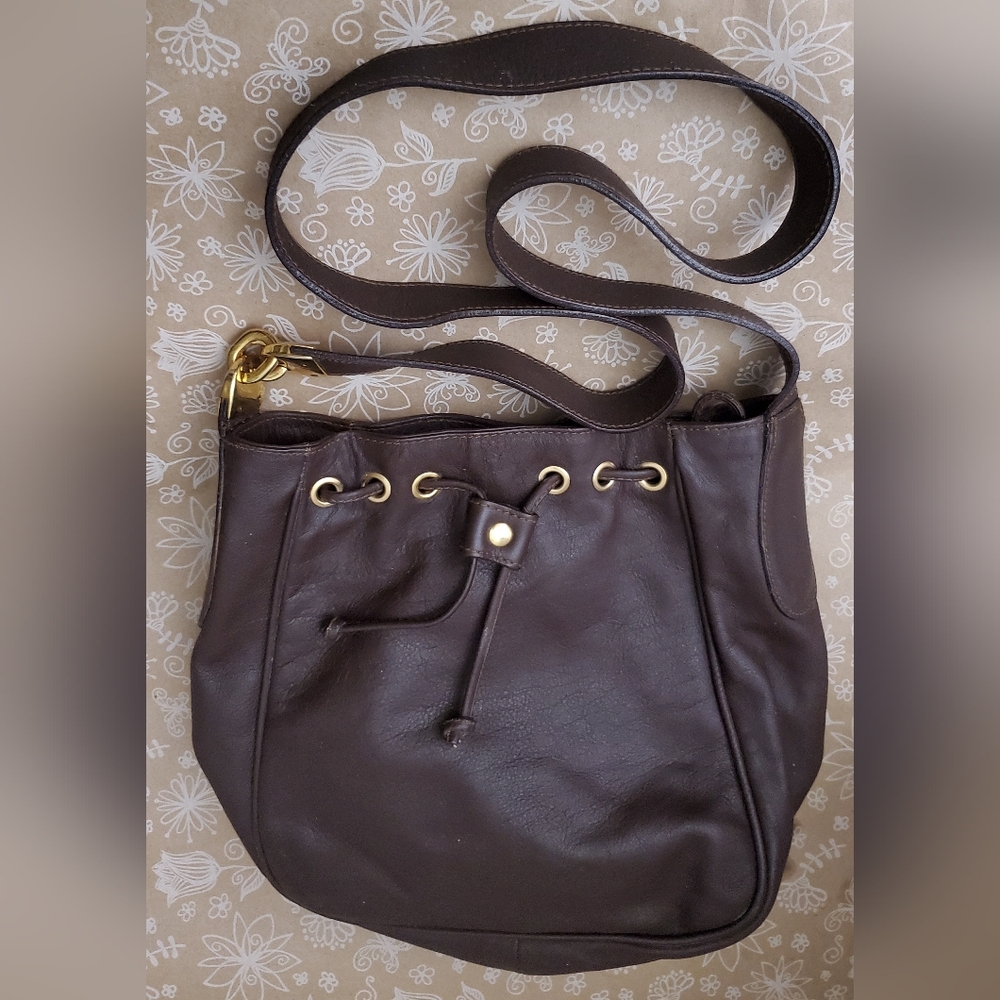 Carla Marchi Brown Leather Shoulder Purse**Made In Italy**